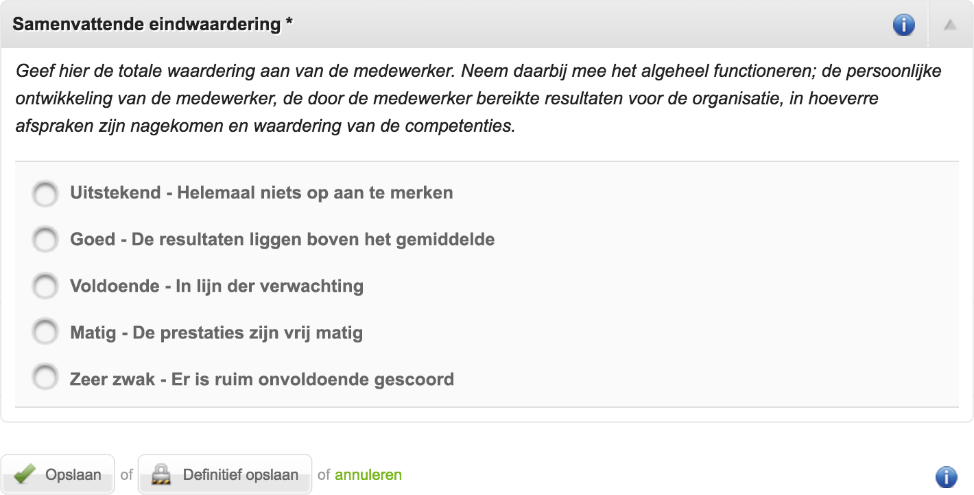 Gespreksonderdeel 'Multiplechoicevraag'