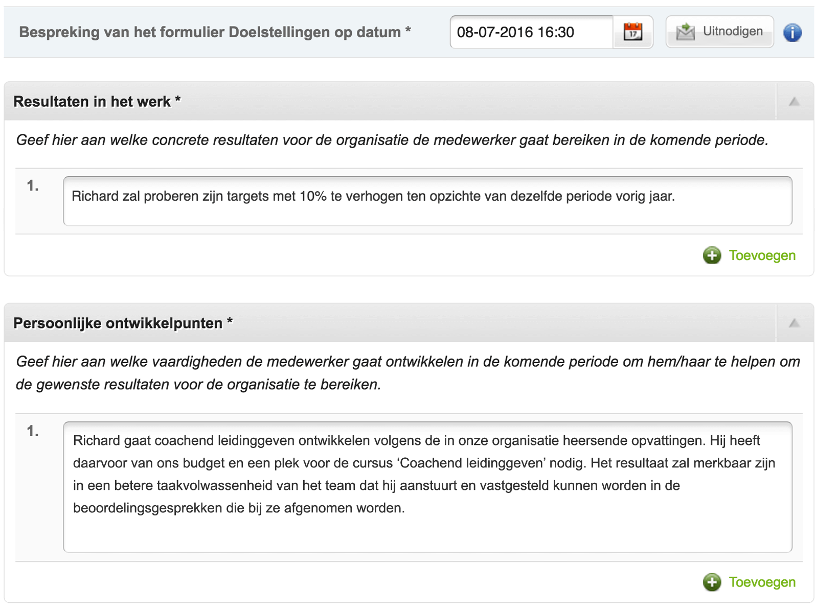 eHRM doelstellingengesprek